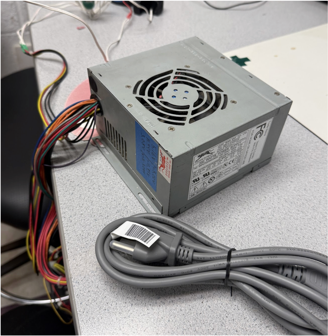 200W PC power supply used for the display