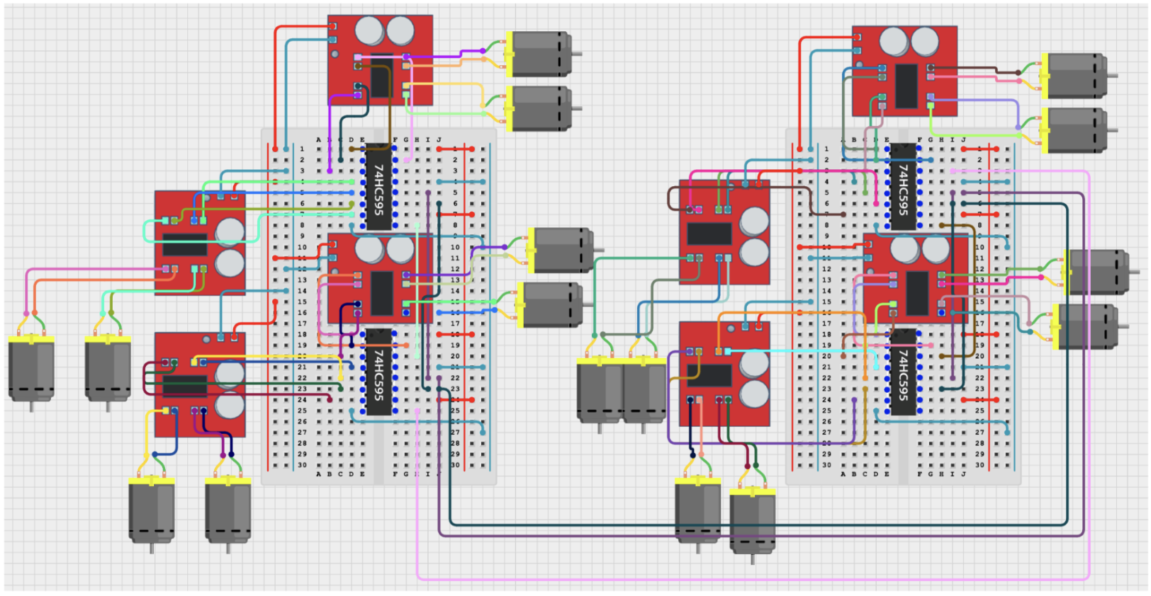 Schematic of 4x4 motor module
